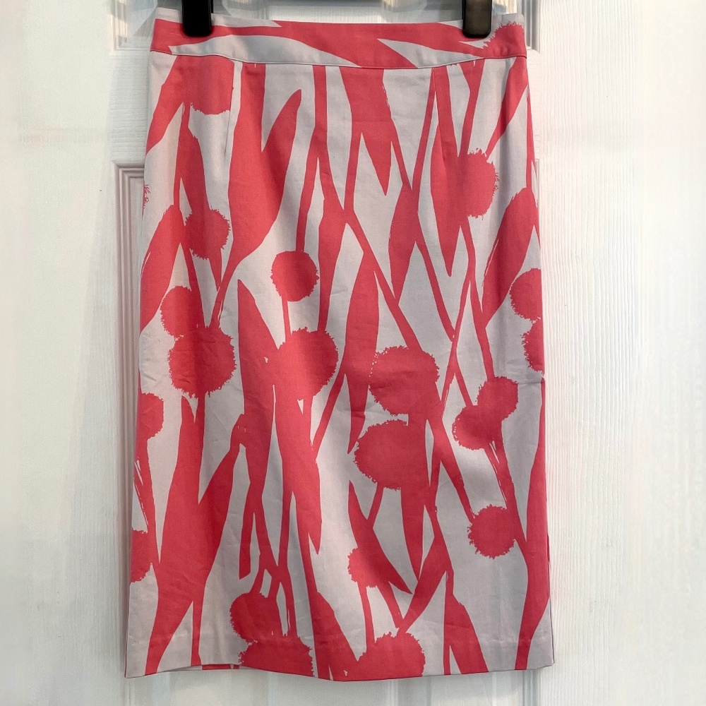 Boden Pencil Skirt lined floral cotton pink  2